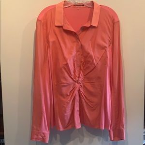 Elie Tahari Salmon Pink Blouse- sz XL, w, stretch